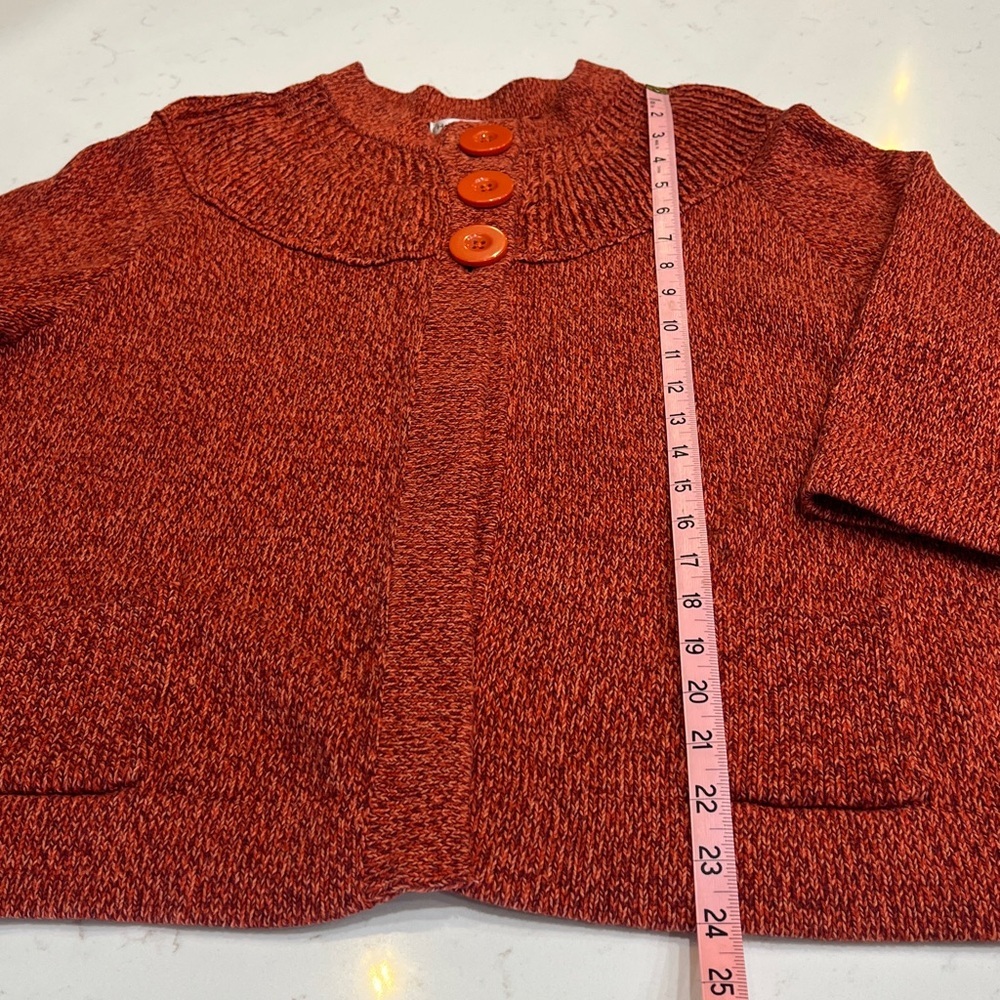 Hannah Rust Marled Knit Button Front Cardigan Sweater Large - Picture 9 of 11